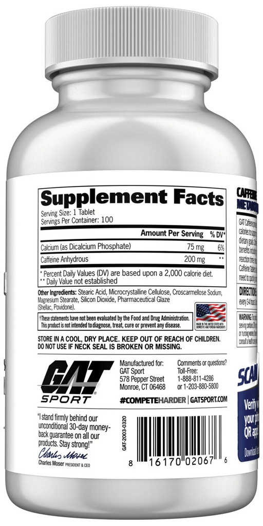 GAT Caffeine 100 Tablets