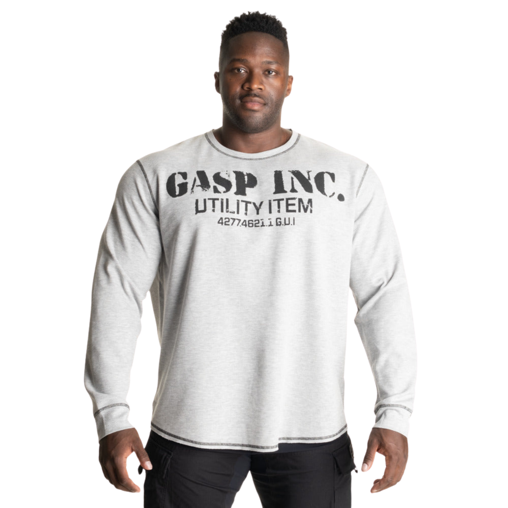 GASP Thermal Gym Sweater, Grey Melange 